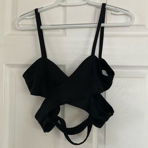 Black Criss Cross Crop Top